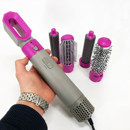 Фен-щетка стайлер 5 в 1 мультистайлер для завивки и укладки волос воздушный с насадками