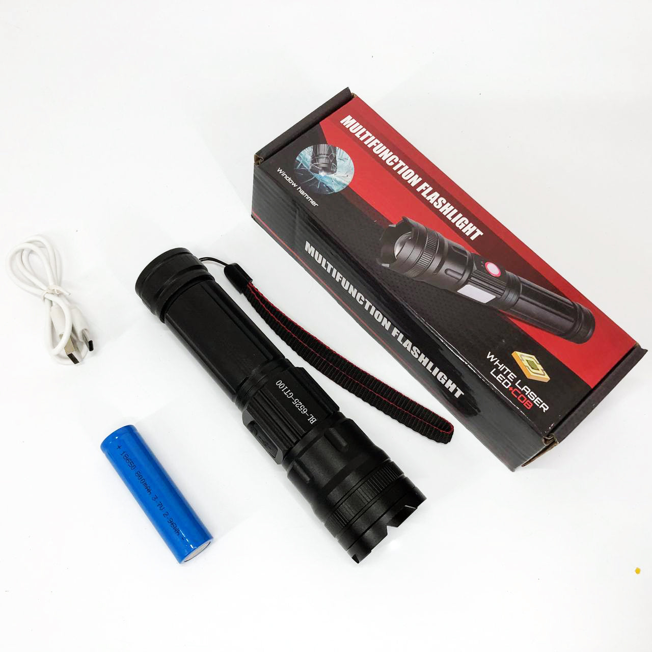 Фонарик карманный светодиодный Police BL-6525-GT100 с ремешком и функцией зума