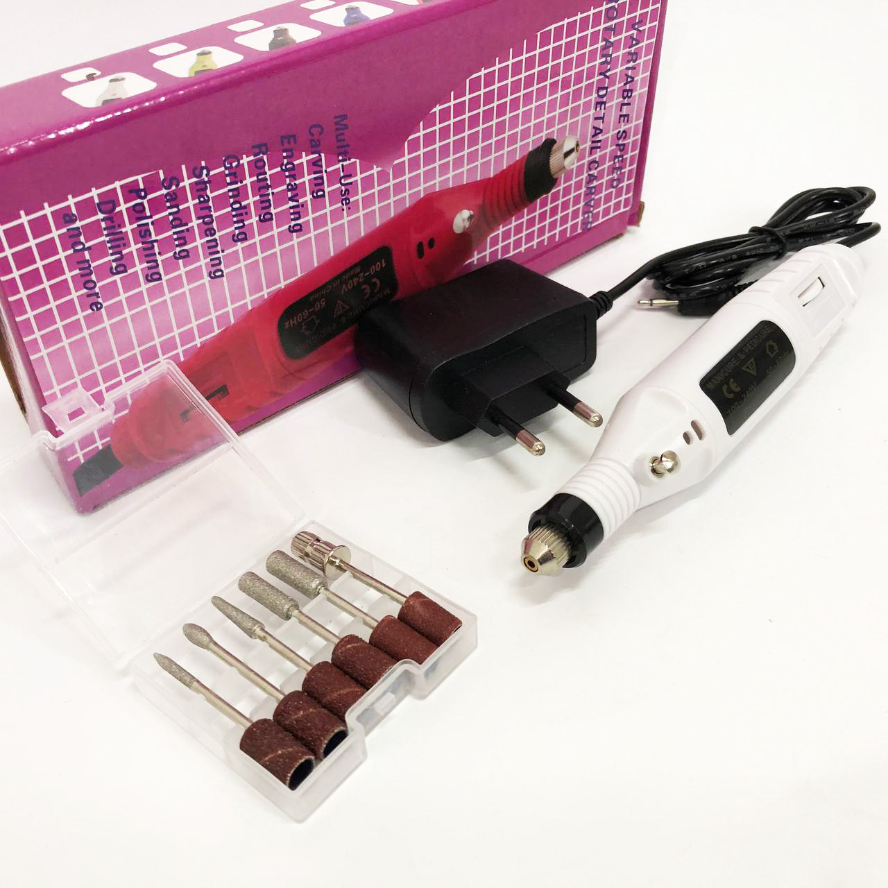 Ручний фрезер для нігтів SmartUs CBM-033 для манікюру та педикюру в домашніх умовах. Колір: білий