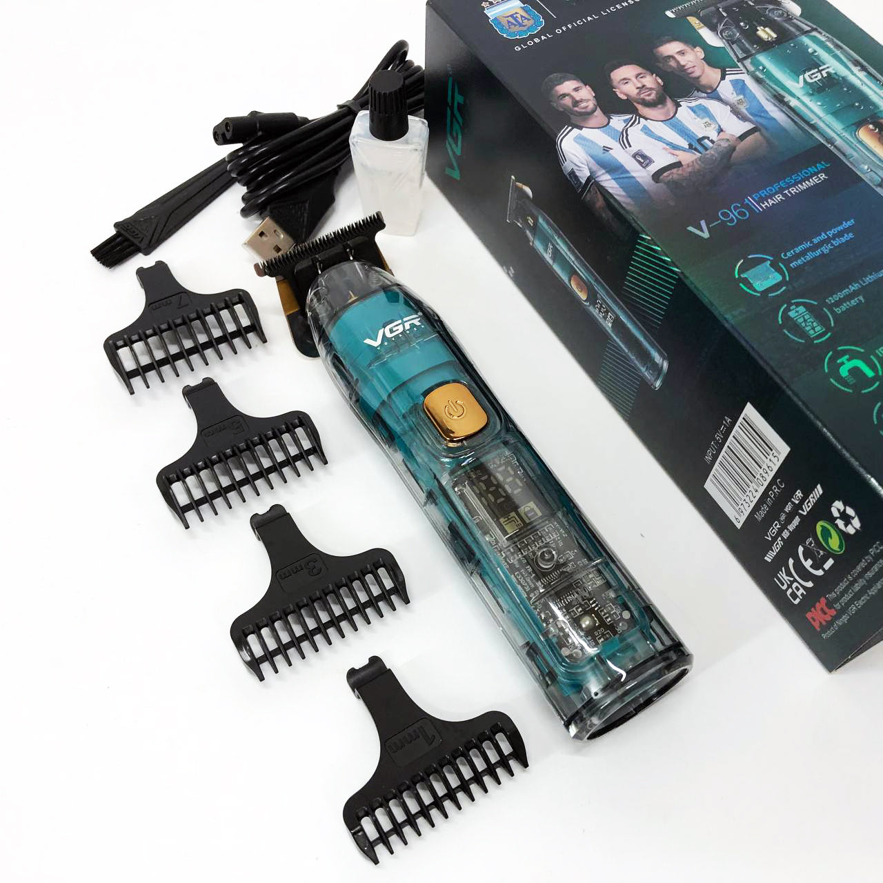 Беспроводная мужская электрическая машинка для стрижки VGR V-961, Триммер аккумуляторный для волос и бороды