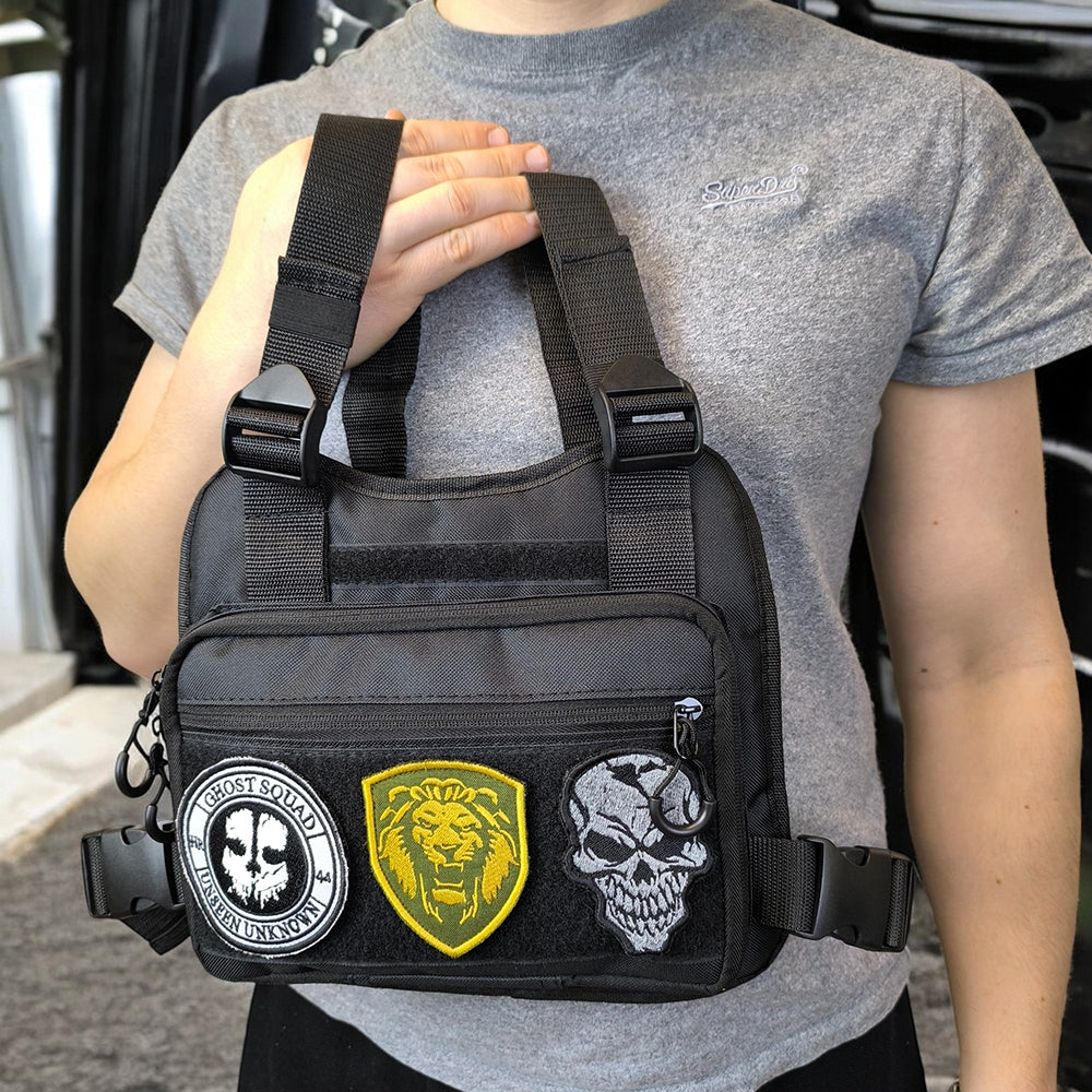 Тактична сумка нагрудна з патч-панеллю, чоловіча розвантажувальна сумка, розвантаження жилет