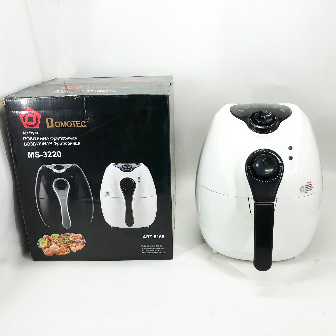 Аерофритниця Мультипіч Аерогриль Domotec MS-3220 1300W 4,5 л Безмасляна з Таймером. Колір: білий