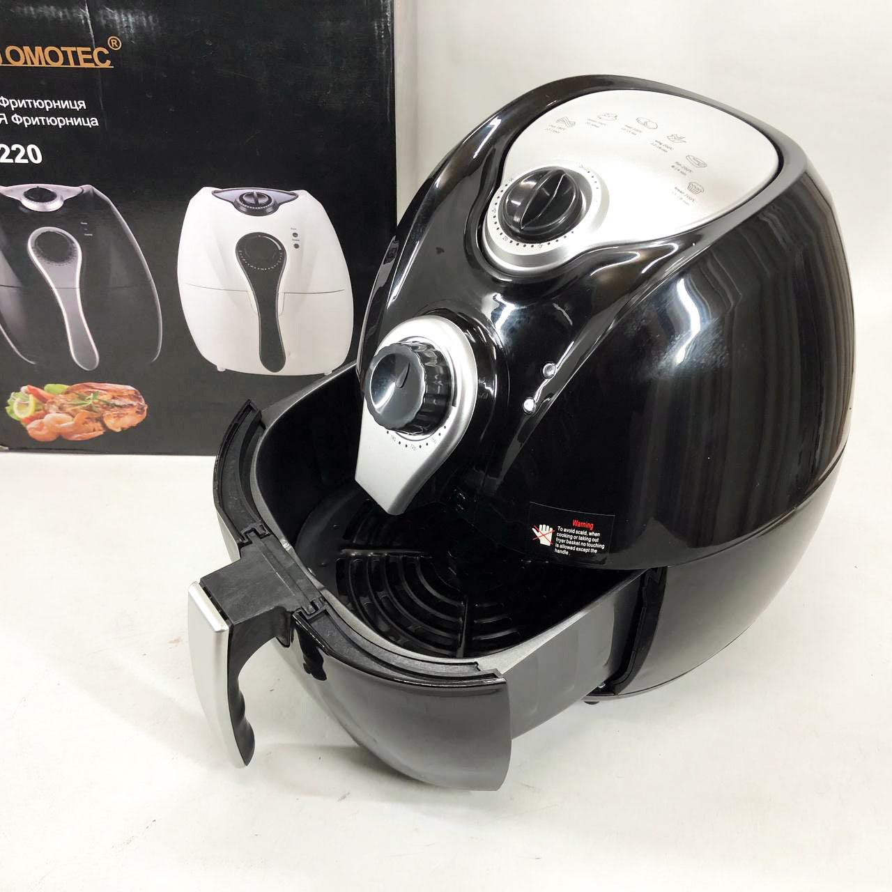 Аерофритниця Мультипіч Аерогриль Domotec MS-3220 1300 Вт 4,5 л Безмасляна з Таймером. Колір: чорний