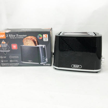 Тостер RAF R.2102, 900 Вт, 2 широких слота, функция размораживания и подогрева