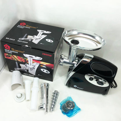 Мясорубка электрическая с соковыжималкой Domotec MS-2019 2400W. Цвет: черный