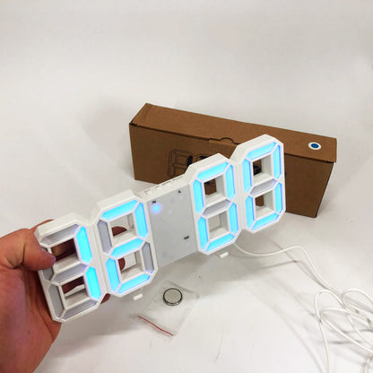 Часы настольные LY-1089 с белой подсветкой LED синие, Часы настольные профессиональные электронные