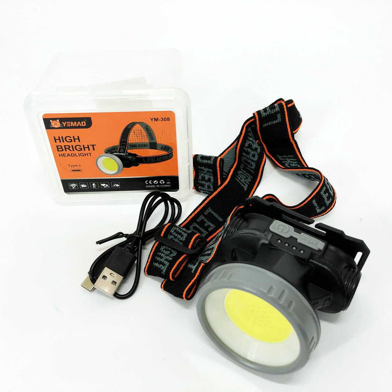 Фонарь налобный YM-308/208-COB(white+red), фонарик военный светодиодный налобный фонарик