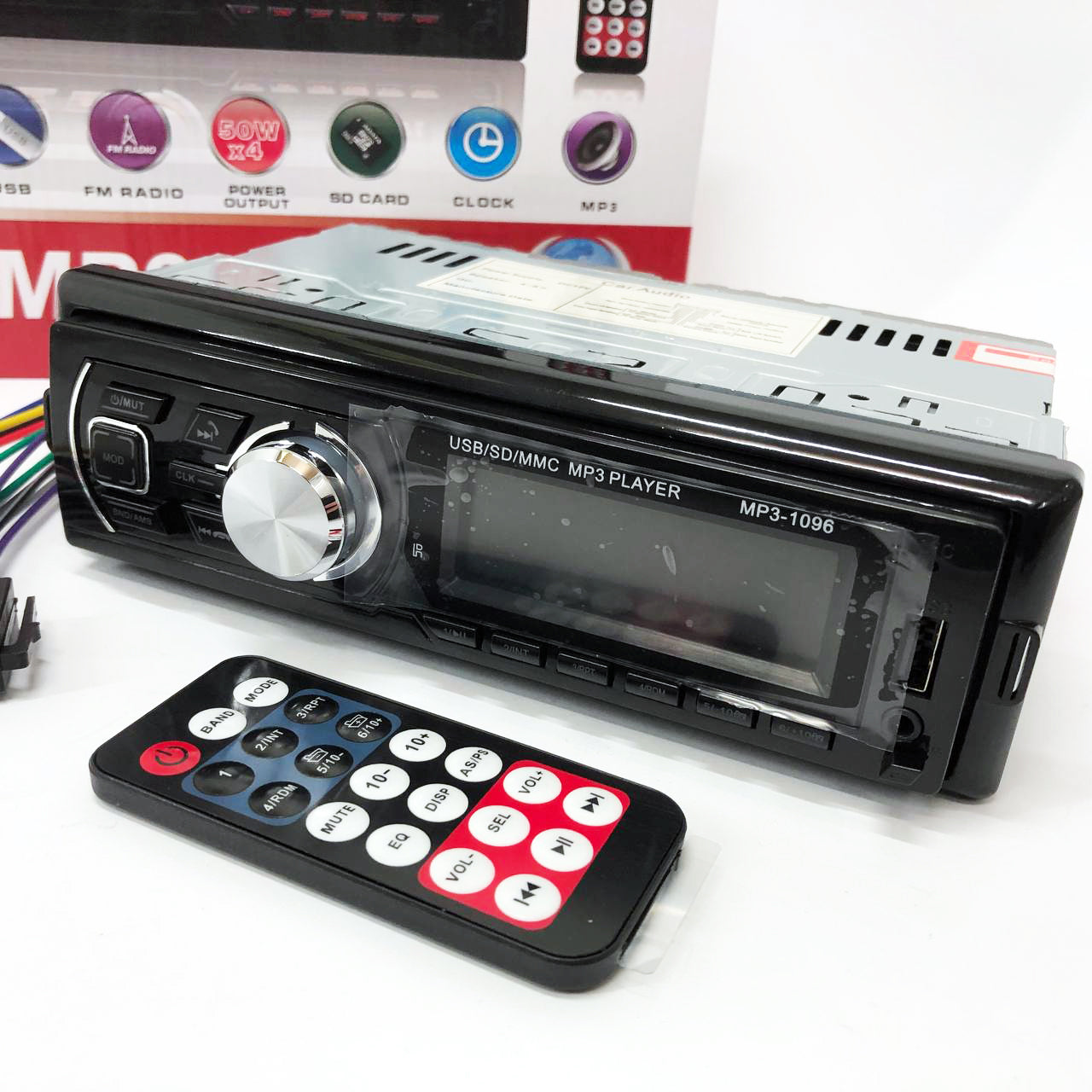 Автомагнитола MP3-1096 BT ISO со съемной панелью 4х50W, Магнитофон для машины авто автомобиля