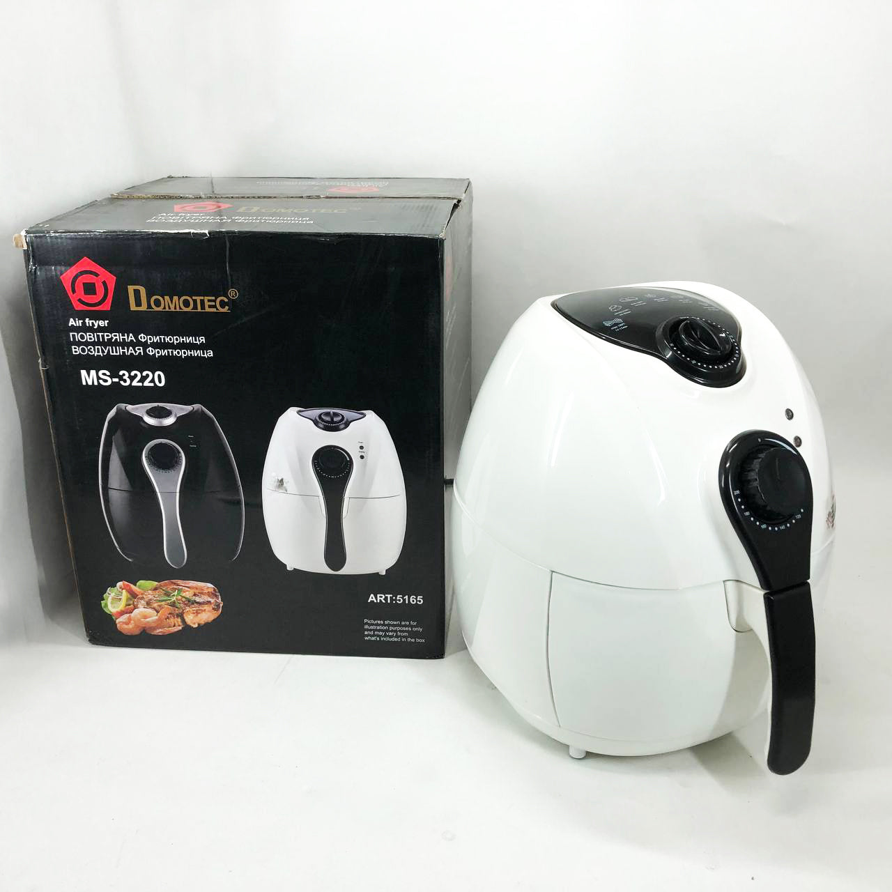 Аерофритниця Мультипіч Аерогриль Domotec MS-3220 1300W 4,5 л Безмасляна з Таймером. Колір: білий