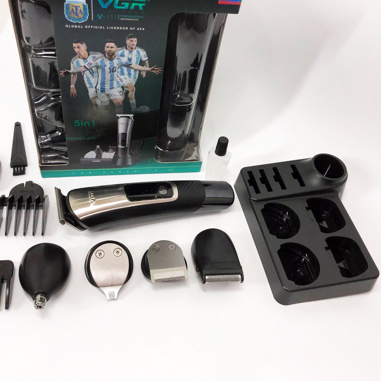 Набор для стрижки VGR 5 в 1 V-111, 9 насадок, Аккумуляторный универсальный триммер для стрижки