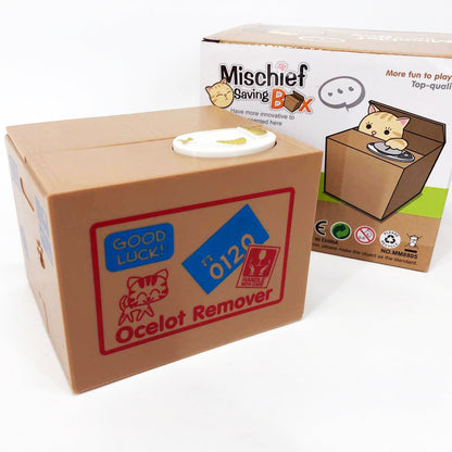 Детская сейф копилка воришка монет в коробке