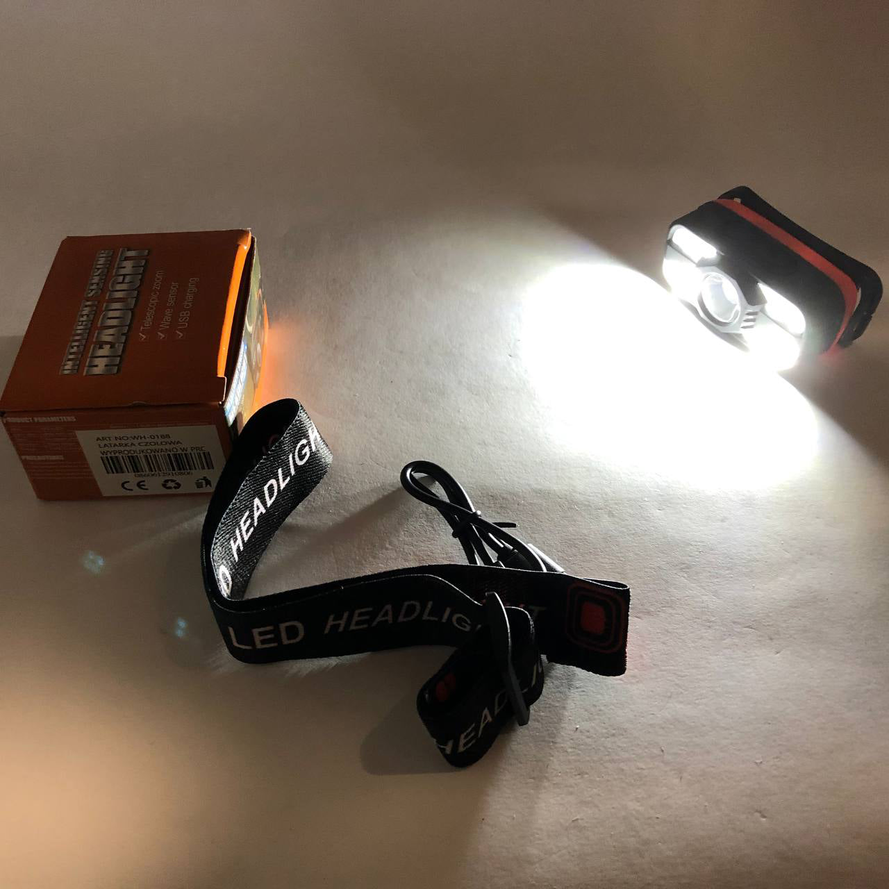 Налобный фонарь WH-0188, XPE+SMD, Налобный фонарь для туризма рыбалки и охоты, Налобная лампа