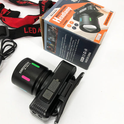 Фонарь налобный KX-1832-TG, Мощный фонарь для рыбалки, Фонарик на голову для домашних работ