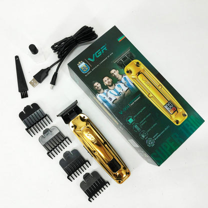Аккумуляторная машинка VGR V-904 для стрижки волос VGR, машинка с дисплеем и сменными насадками