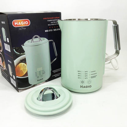 Электрочайник Magio MG-515, 1.5 л, 1500 Вт, с двойными стенками и регулировкой температуры