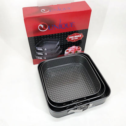 Набор квадратных разъемных форм для выпечки Unique UN-1704 20/22/24 см