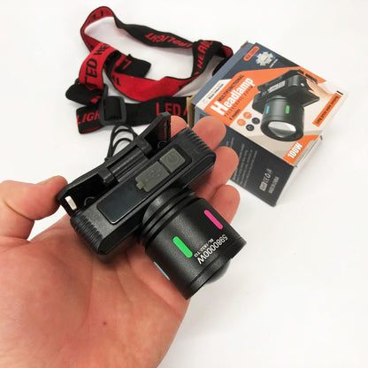 Фонарь налобный KX-1832-TG, Мощный фонарь для рыбалки, Фонарик на голову для домашних работ