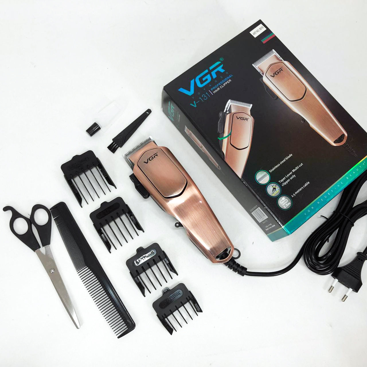 Профессиональная машинка для стрижки волос VGR V-131 триммер проводной, Электробритва для стрижки головы