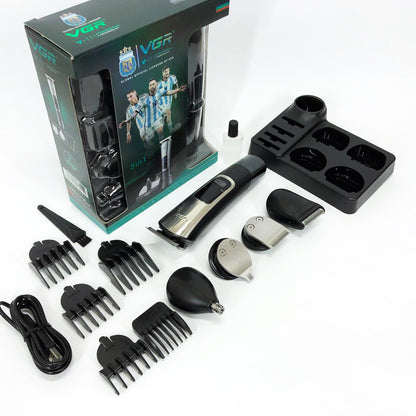 Набор для стрижки VGR 5 в 1 V-111, 9 насадок, Аккумуляторный универсальный триммер для стрижки