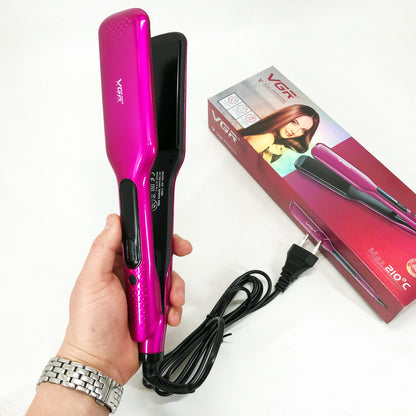 Широкий утюжок для выпрямления волос VGR V-506 мощностью 55 Вт с LED дисплеем 130-210 градусов розовый