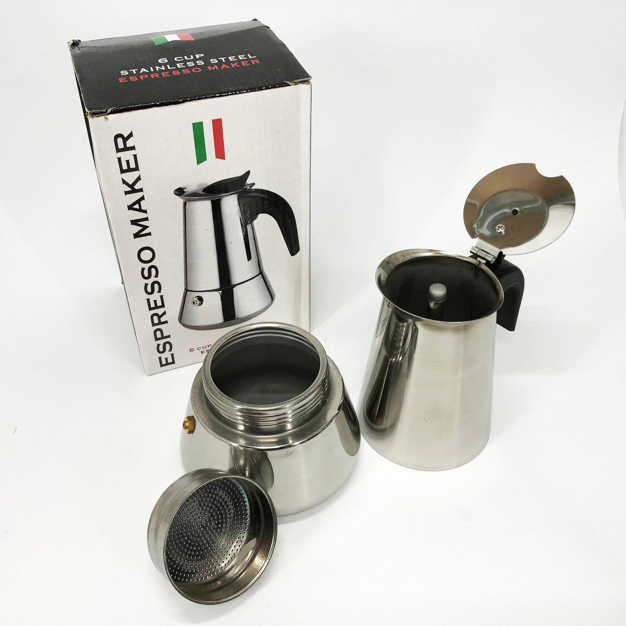 Кофеварка гейзерная Unique UN-1902 на 6 чашек 270 мл, Гейзерная кофеварка для электроплиты