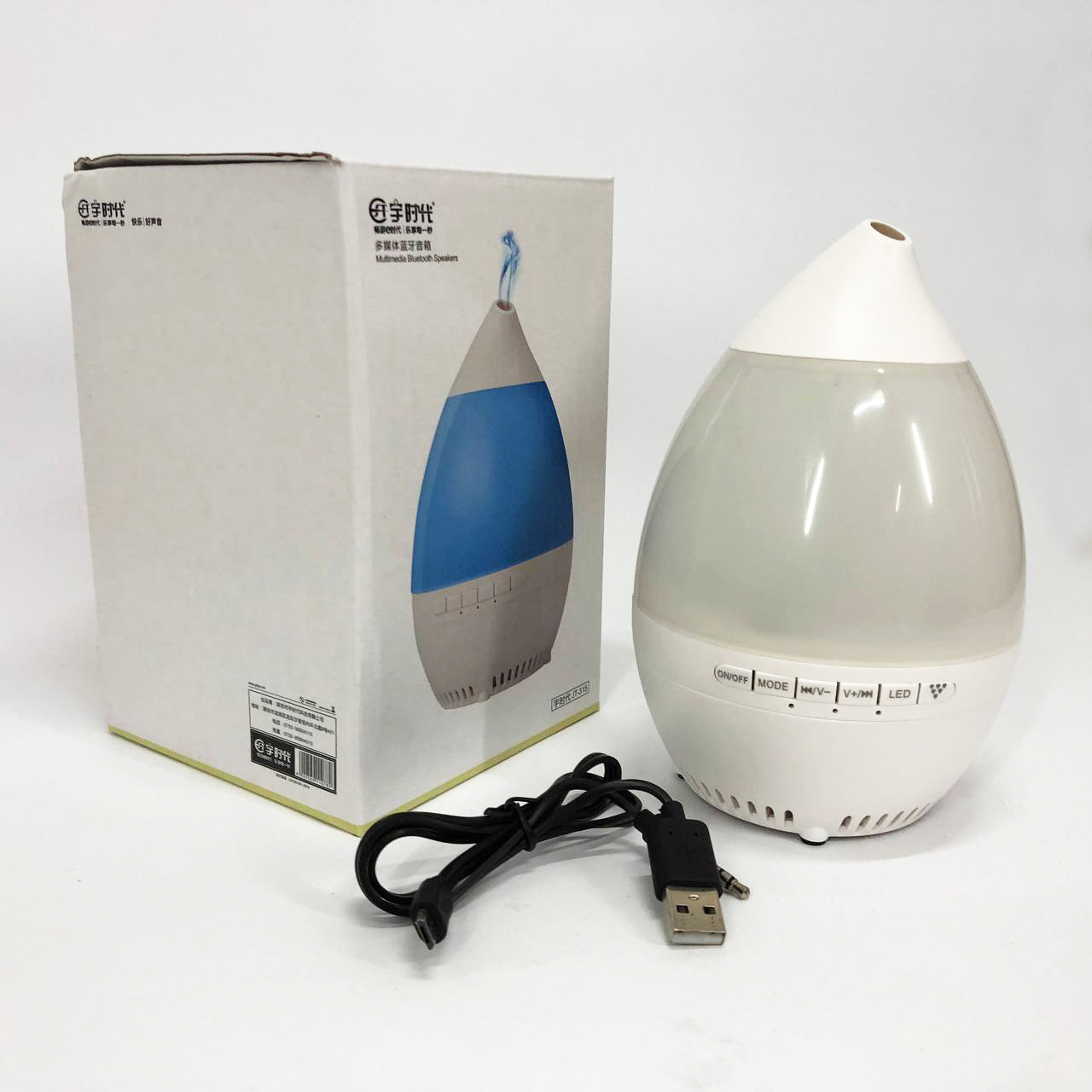 Колонка увлажнитель с диодной подсветкой JT-315, Ионизатор увлажнитель воздуха аромадиффузор. Цвет: белый