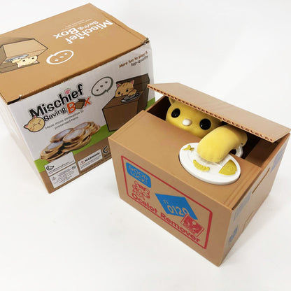 Детская сейф копилка воришка монет в коробке