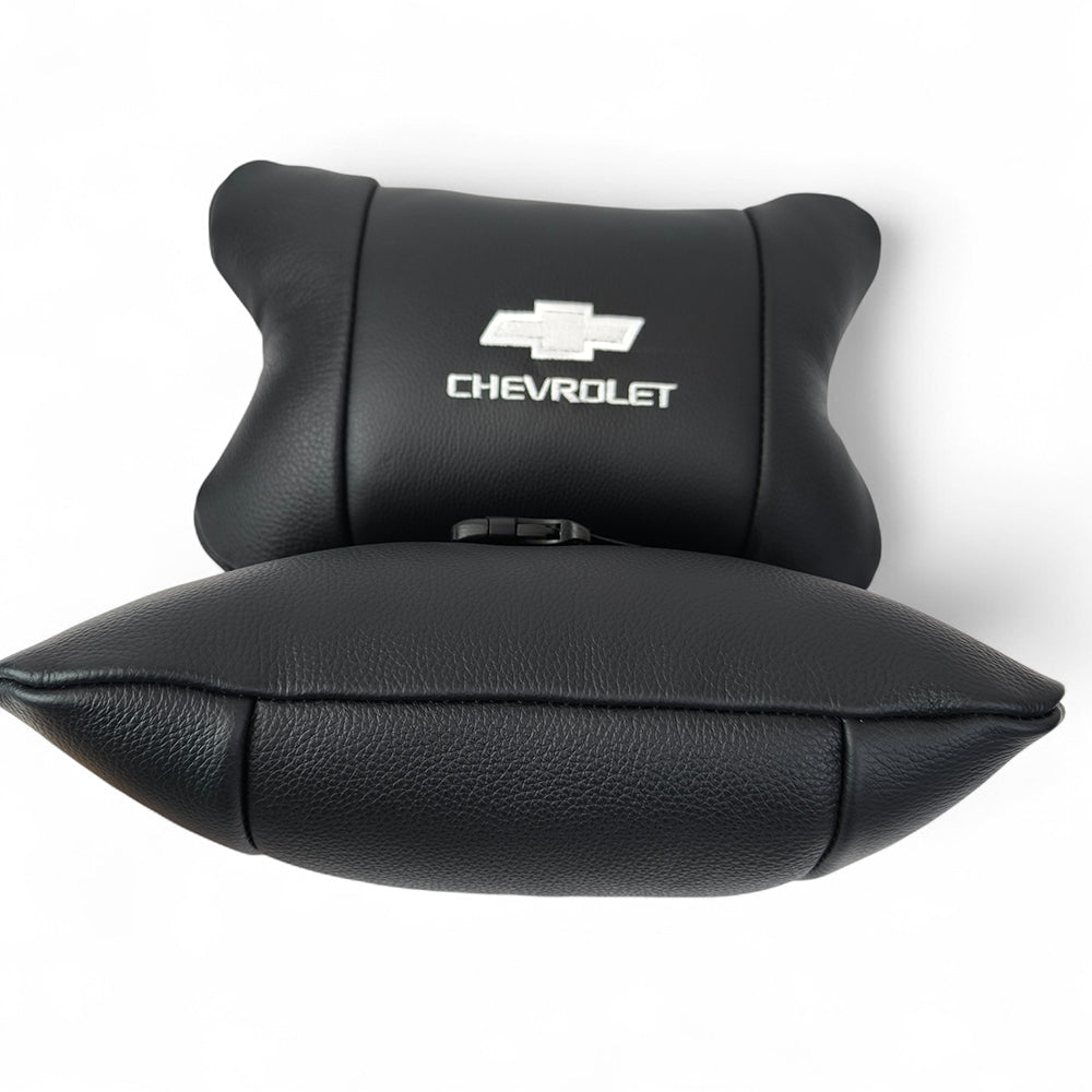 Автомобильные подушки Chevrolet из натуральной итальянской кожи + кожаный брелок в подарок