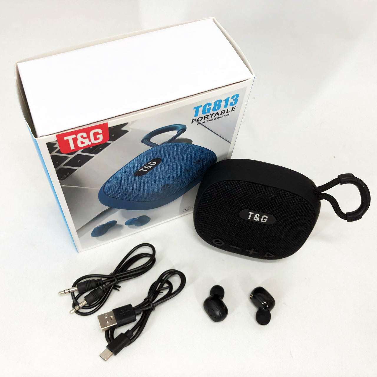 Колонка-Bluetooth с наушниками TG813. Цвет: черный