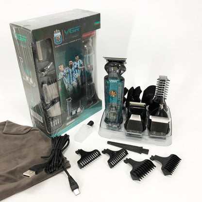 Машинка для стрижки волос, носа, бороды, бритва VGR V-102 5в1 беспроводной триммер с дисплеем
