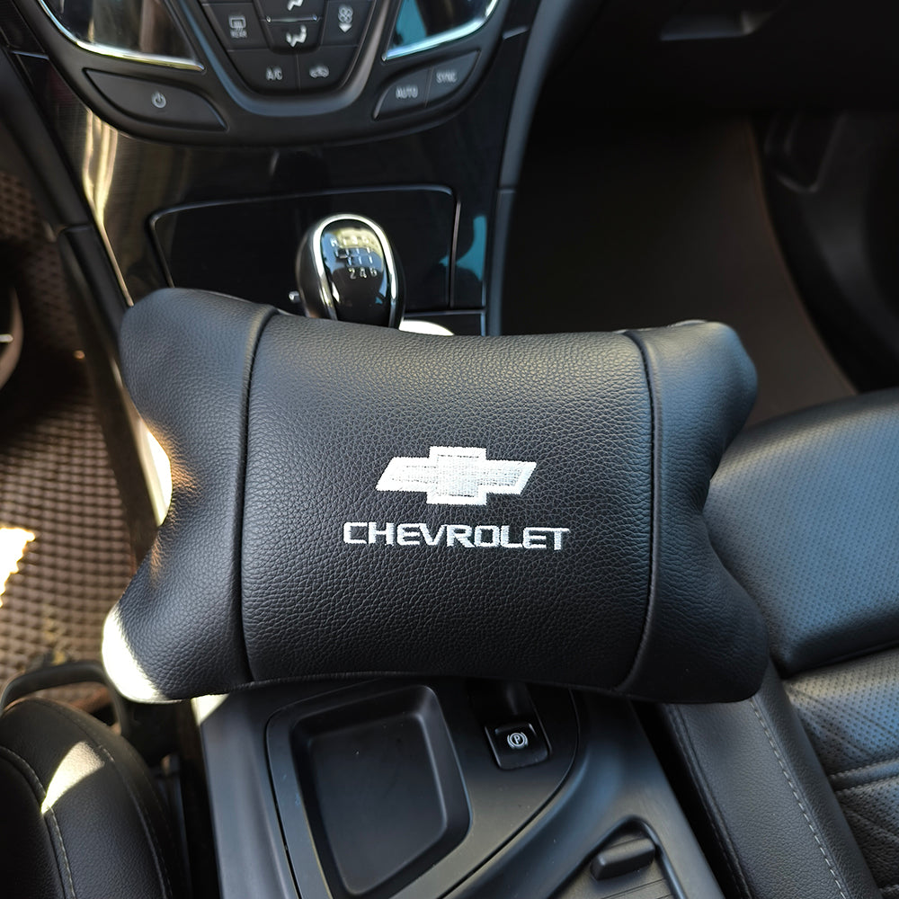 Автомобильные подушки Chevrolet из натуральной итальянской кожи + кожаный брелок в подарок