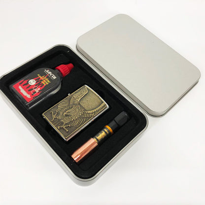 Зажигалка бензиновая в подарочной коробке N13, подарочные прикольные зажигалки, подарок зажигалка парню