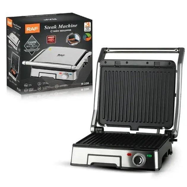 Контактный прижимной гриль RAF R.238 с антипригарным покрытием 2200 Вт