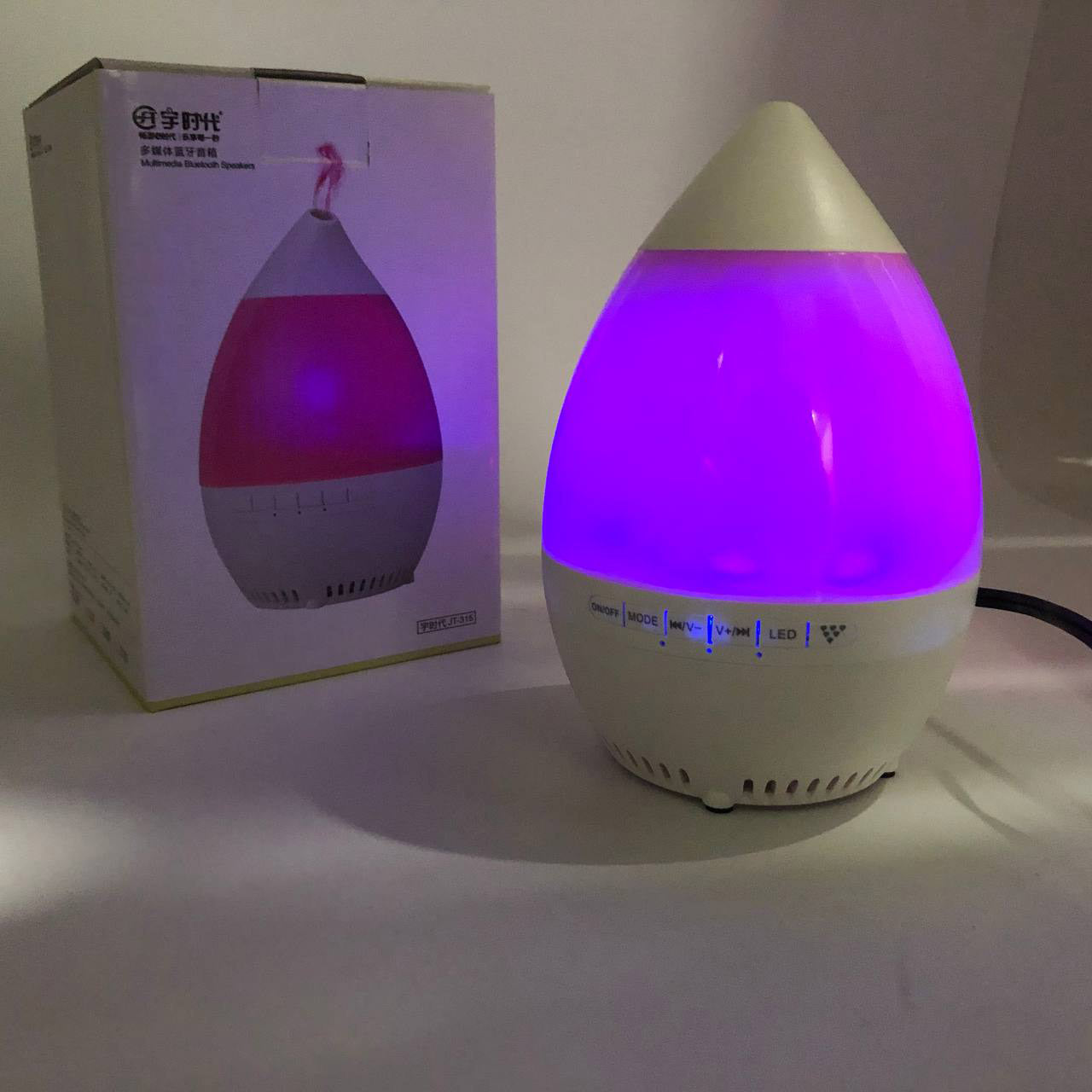 Колонка увлажнитель с диодной подсветкой JT-315, Настольный увлажнитель воздуха. Цвет: розовый