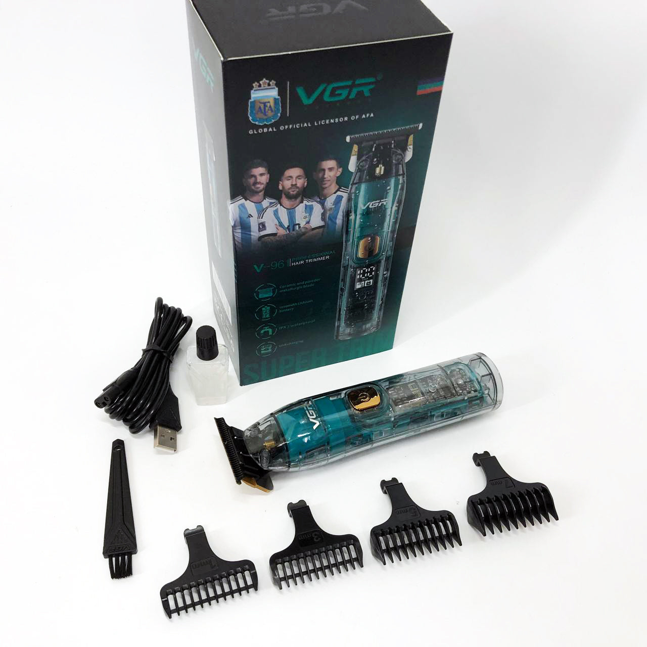 Беспроводная мужская электрическая машинка для стрижки VGR V-961, Триммер аккумуляторный для волос и бороды