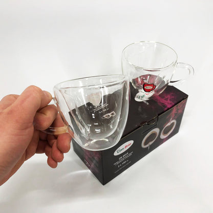 Набор чашек с двойными стенками 2 шт 150 мл Con Brio CB 8915-2, Стеклянные чашки с двойным дном