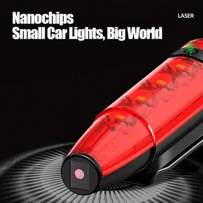 Велофонарь LEADBIKE LD77-LS-4 LED с лазерной разметкой, Фонарь аккумуляторный светодиодный велосипедный