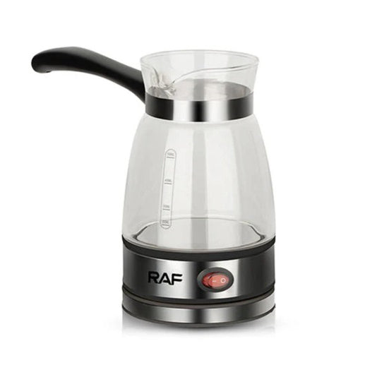 Электрическая турка для кофе RAF R.125 Кофеварка со стеклянной чашей 500мл 600 Вт. Цвет: черный