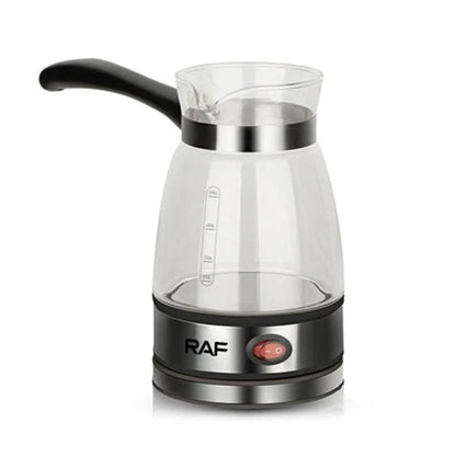 Электрическая турка для кофе RAF R.125 Кофеварка со стеклянной чашей 500мл 600 Вт. Цвет: черный