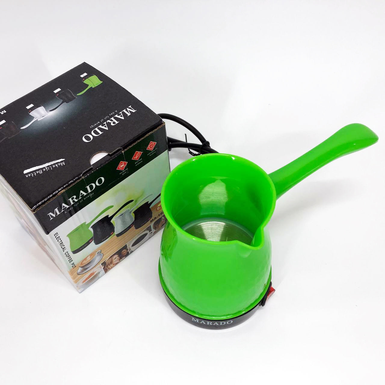 Электрическая турка с автоотключением при закипании для кофе Marado MA-1625. Цвет: зеленый