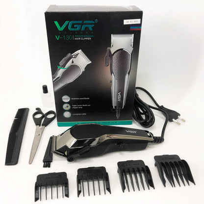 Машинка для стрижки VGR V-130 проводная профессиональная с насадками для окантовки триммер для волос