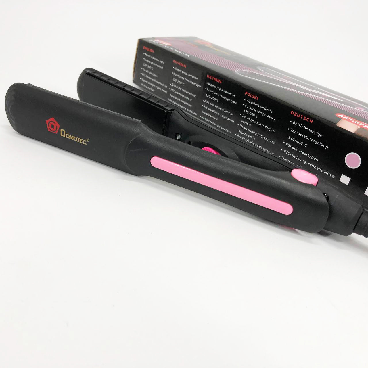 Щипцы, плойка утюжок DOMOTEC MS-4905, Щетка щипцы для выпрямления волос. Цвет: розовый