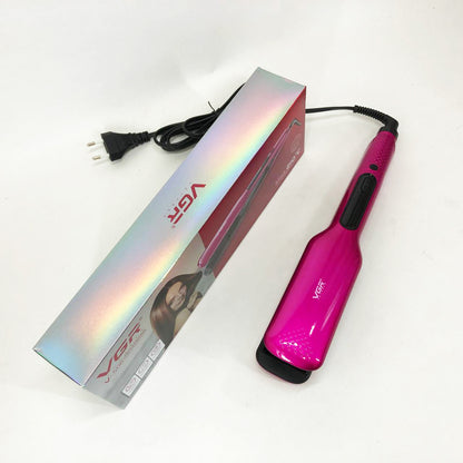 Широкий утюжок для выпрямления волос VGR V-506 мощностью 55 Вт с LED дисплеем 130-210 градусов розовый