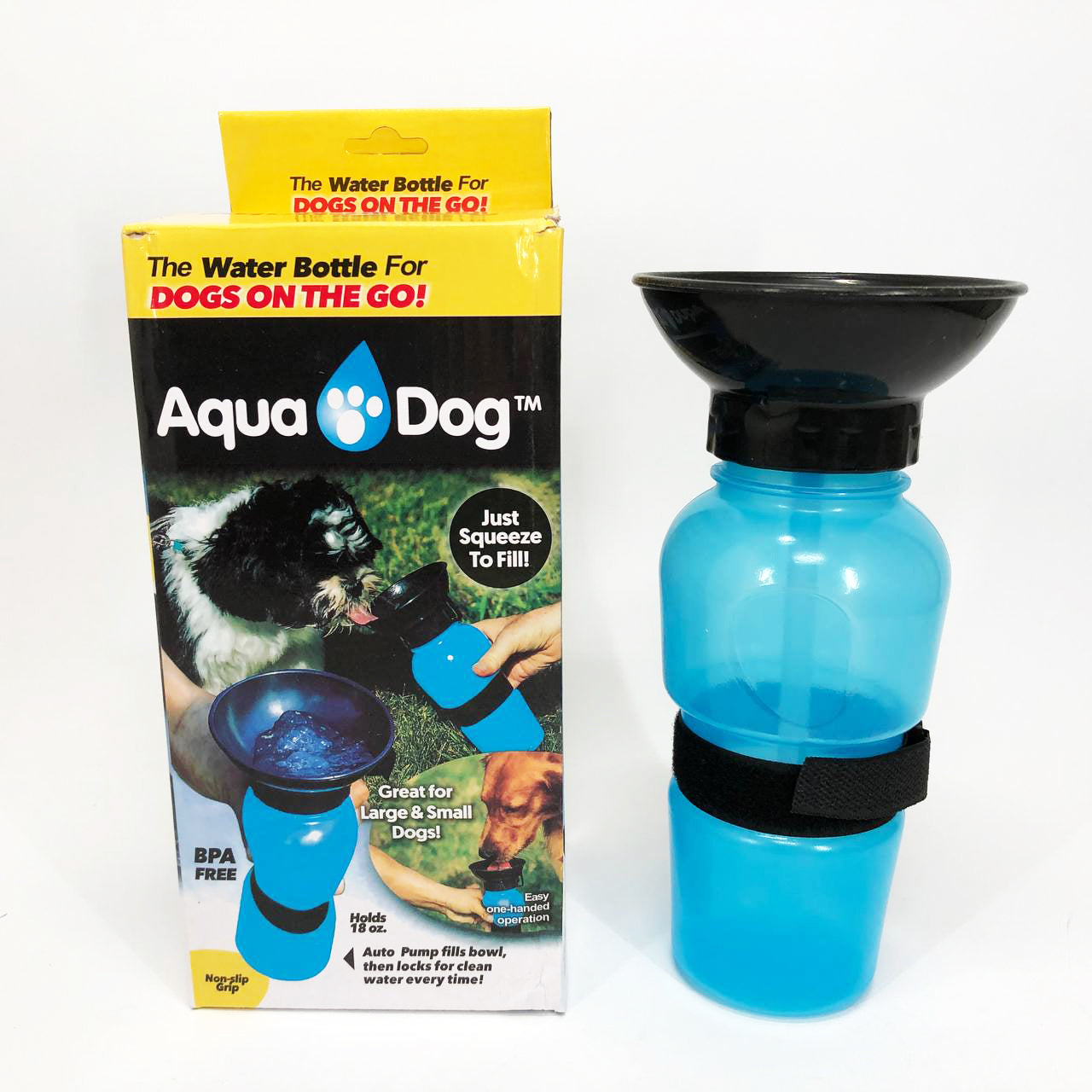 Поилка для собак дорожная переносная Aqua Dog 537 мл портативная бутылка для крупных и мелких собак FS-97