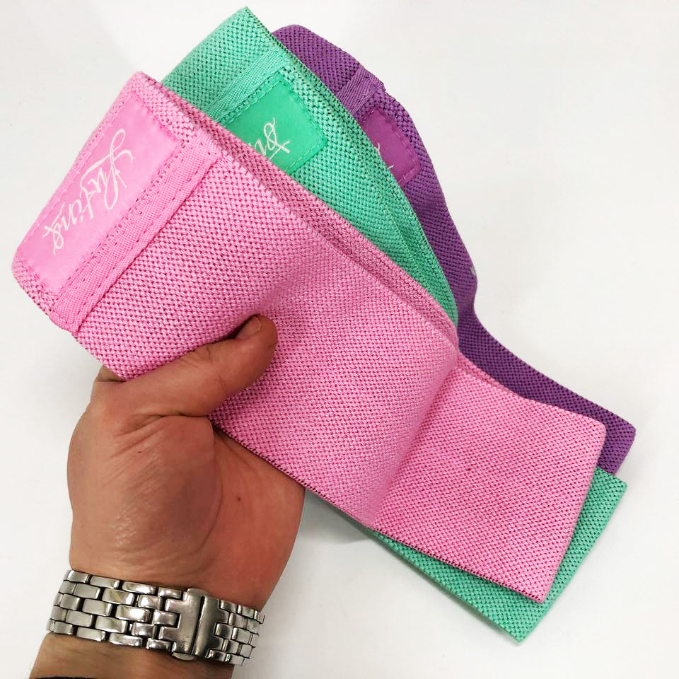 Резинки для фитнеса и спорта WOW LT-003 Набор тканевая лента эспандер 3 шт, Жгут эспандер для занятия