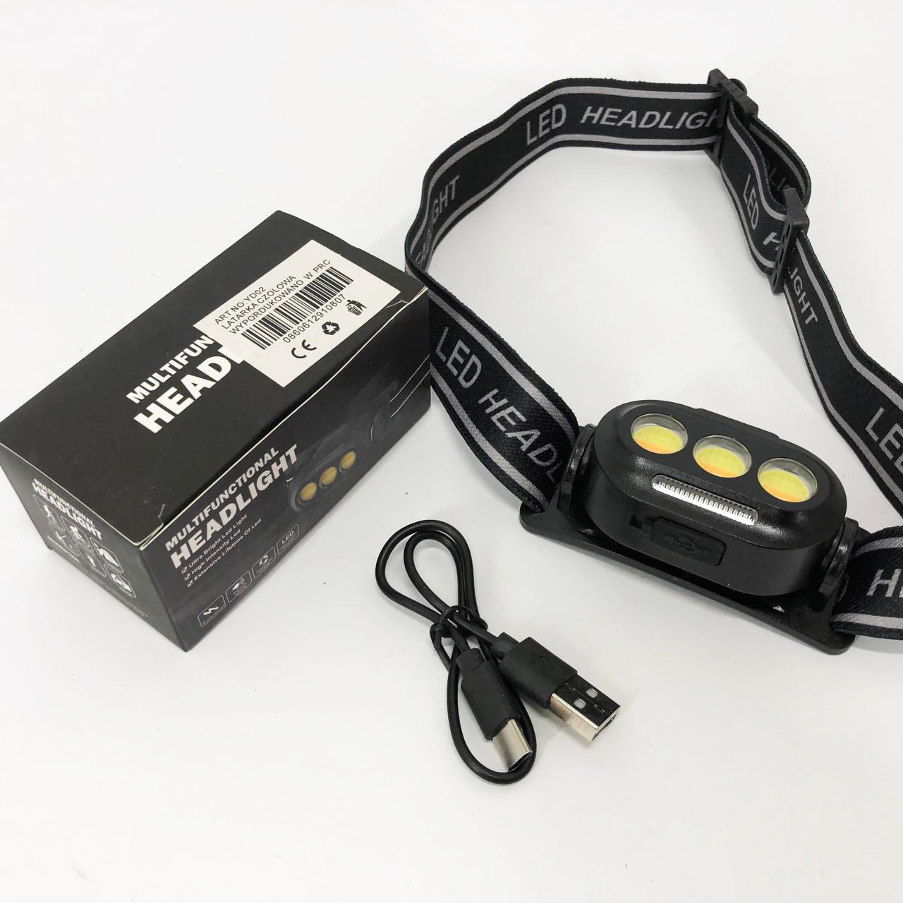 Фонарик налобный YD02-COB (White+red+blue), Налобные фонари для активных людей, фонарь для туризма