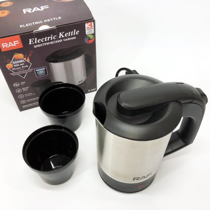 Электрочайник от 220В компактный RAF R-7887 с двумя чашками в комплекте 1000 Вт