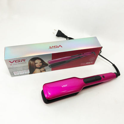 Широкий утюжок для выпрямления волос VGR V-506 мощностью 55 Вт с LED дисплеем 130-210 градусов розовый