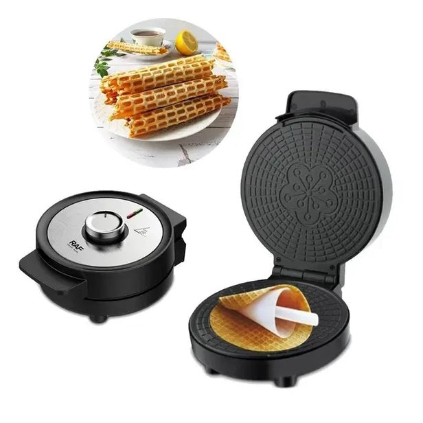 Электрическая вафельница RAF R.565 с антипригарным покрытием и конусом для трубочек