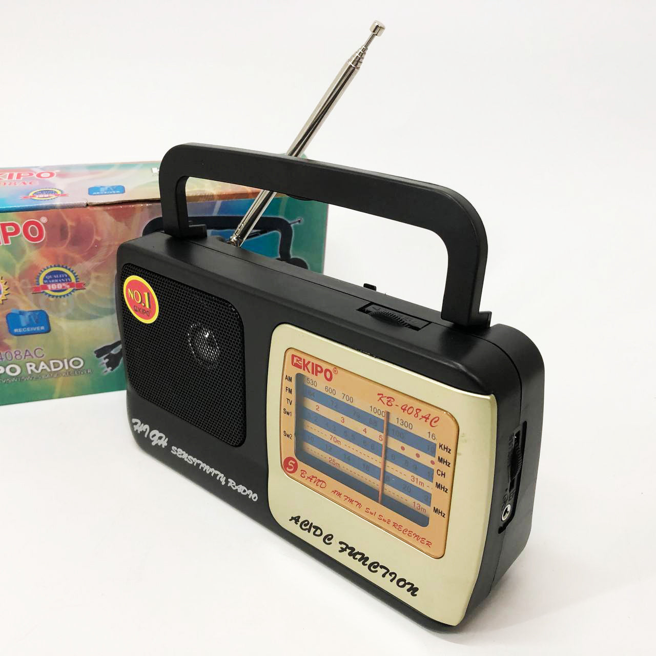 Радиоприёмник KIPO KB-408 AC мощный радио FM c usb питание от батарейки R20 или от сети